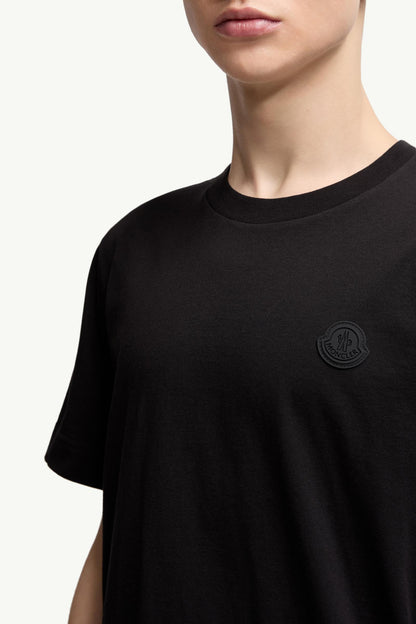 Moncler Logo Cotton T-Shirt Black Black