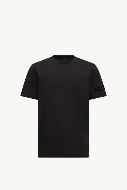 Moncler Logo Cotton T-Shirt Black Black