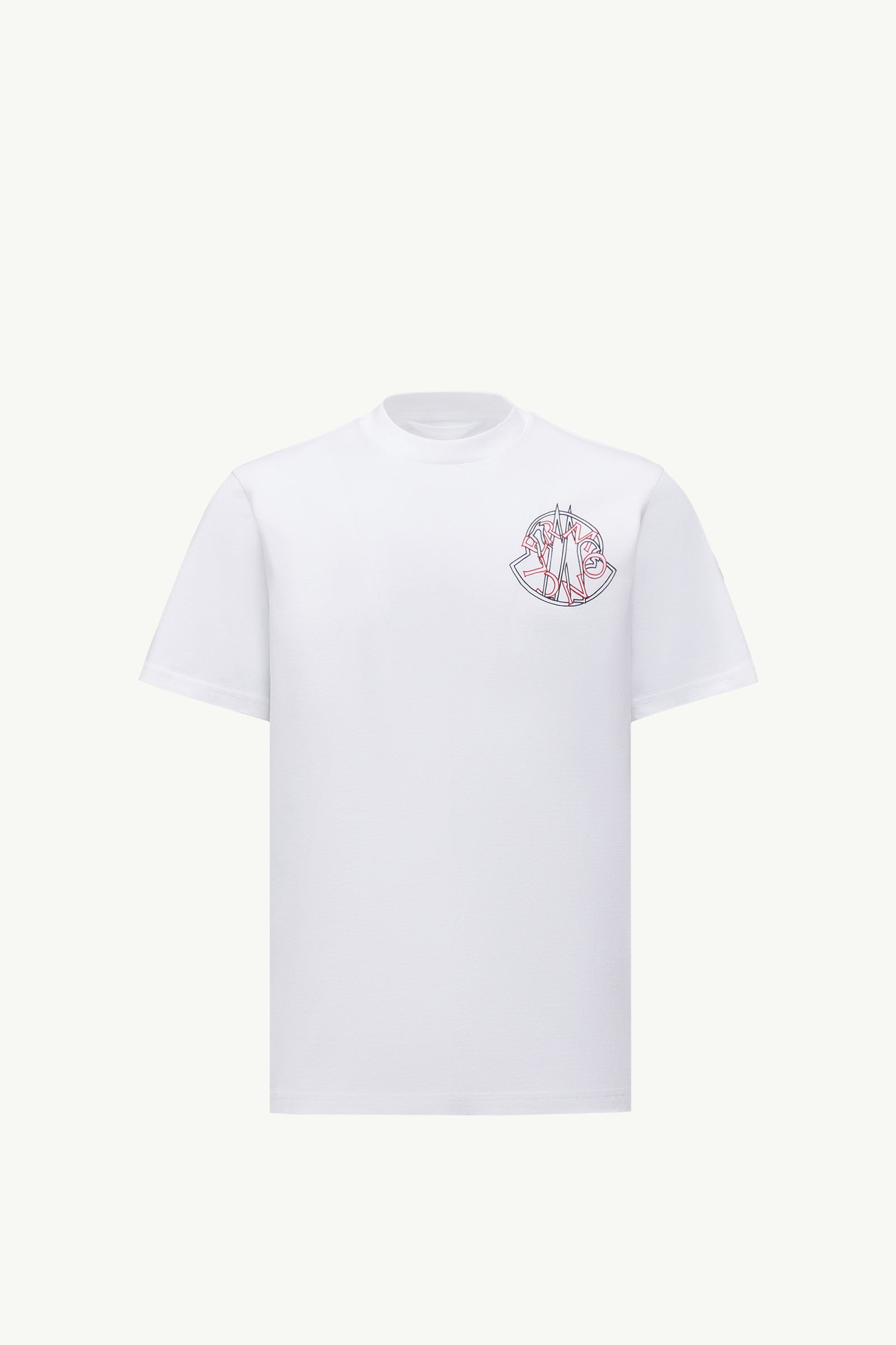 Moncler Overlapped Logo Cotton T-Shirt White White
