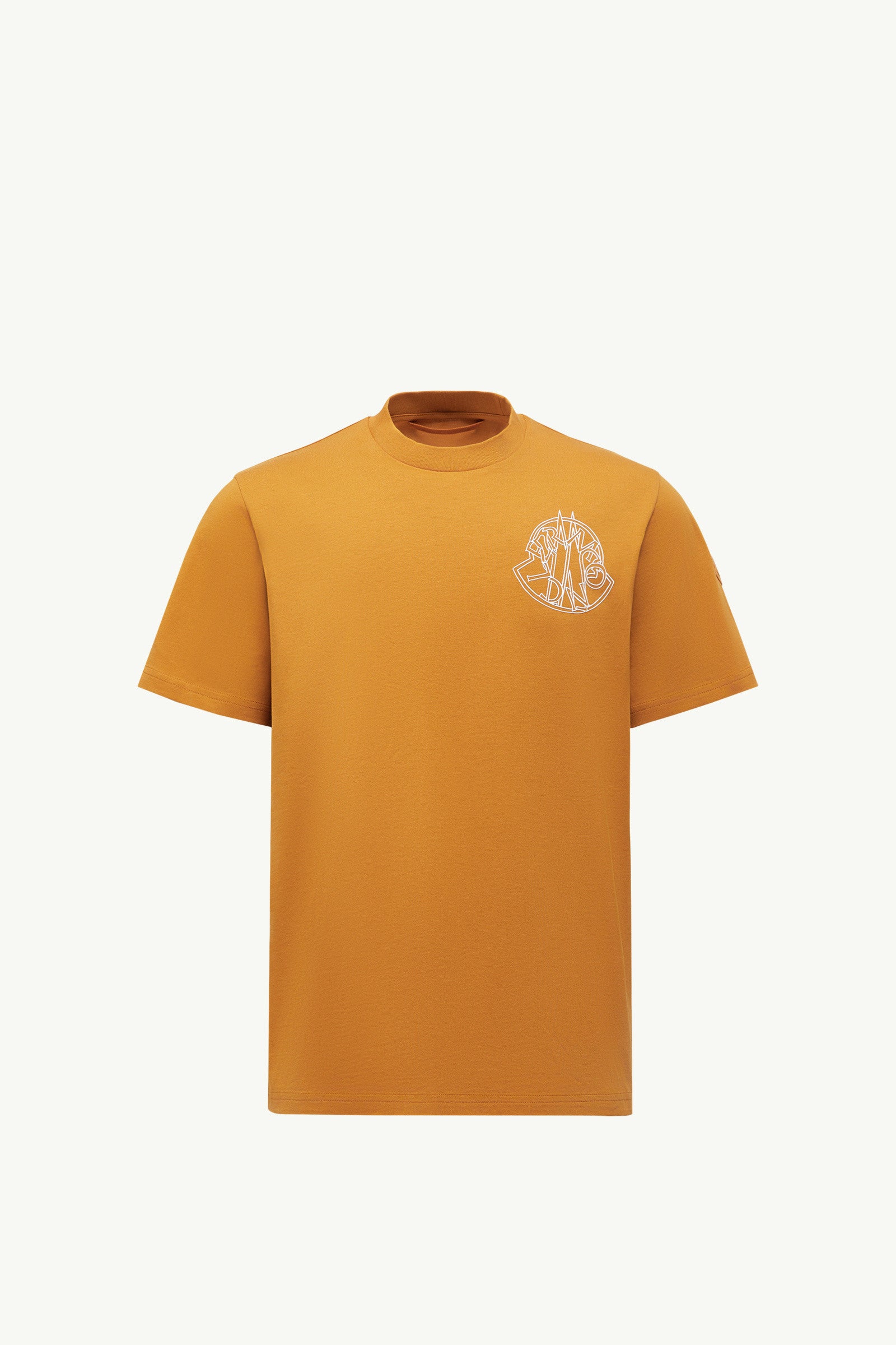 Moncler Overlapped Logo Cotton T-Shirt Ochre Yellow Ochre Yellow