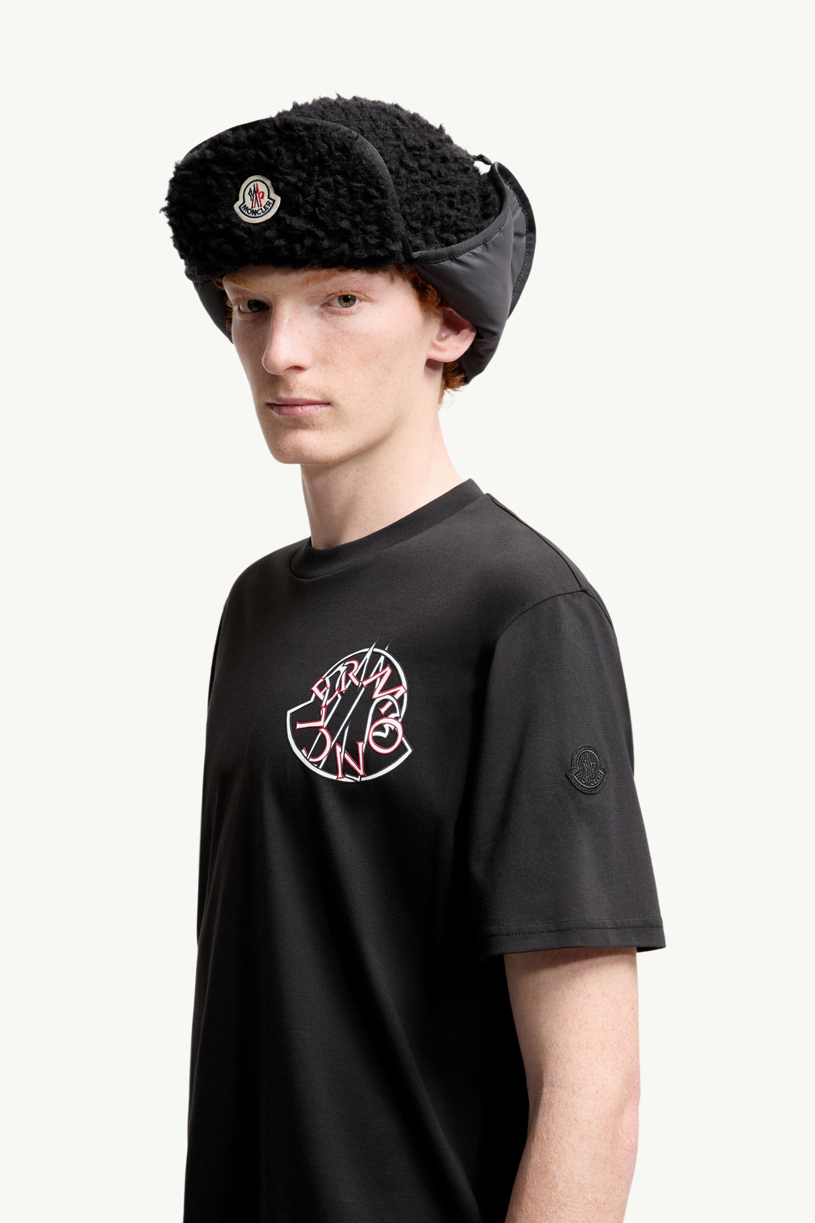 Moncler Overlapped Logo Cotton T-Shirt Black Black