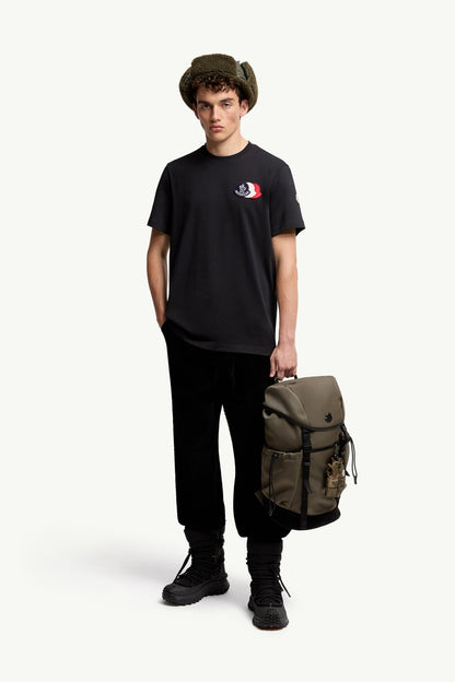 Moncler Embroidered Tricolor Logo Cotton T-Shirt Navy Blue Navy Blue