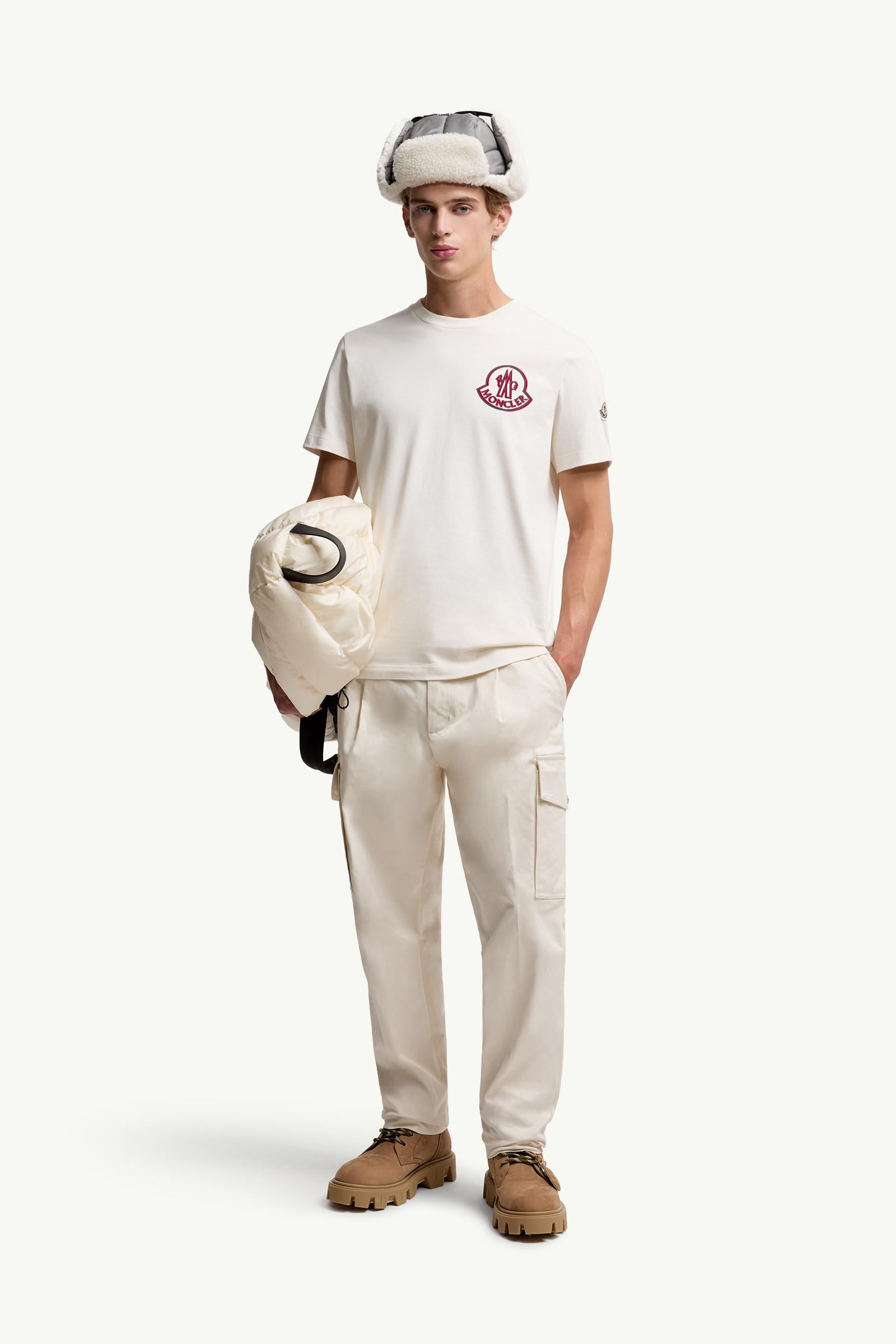 Moncler Logo Cotton T-Shirt White White