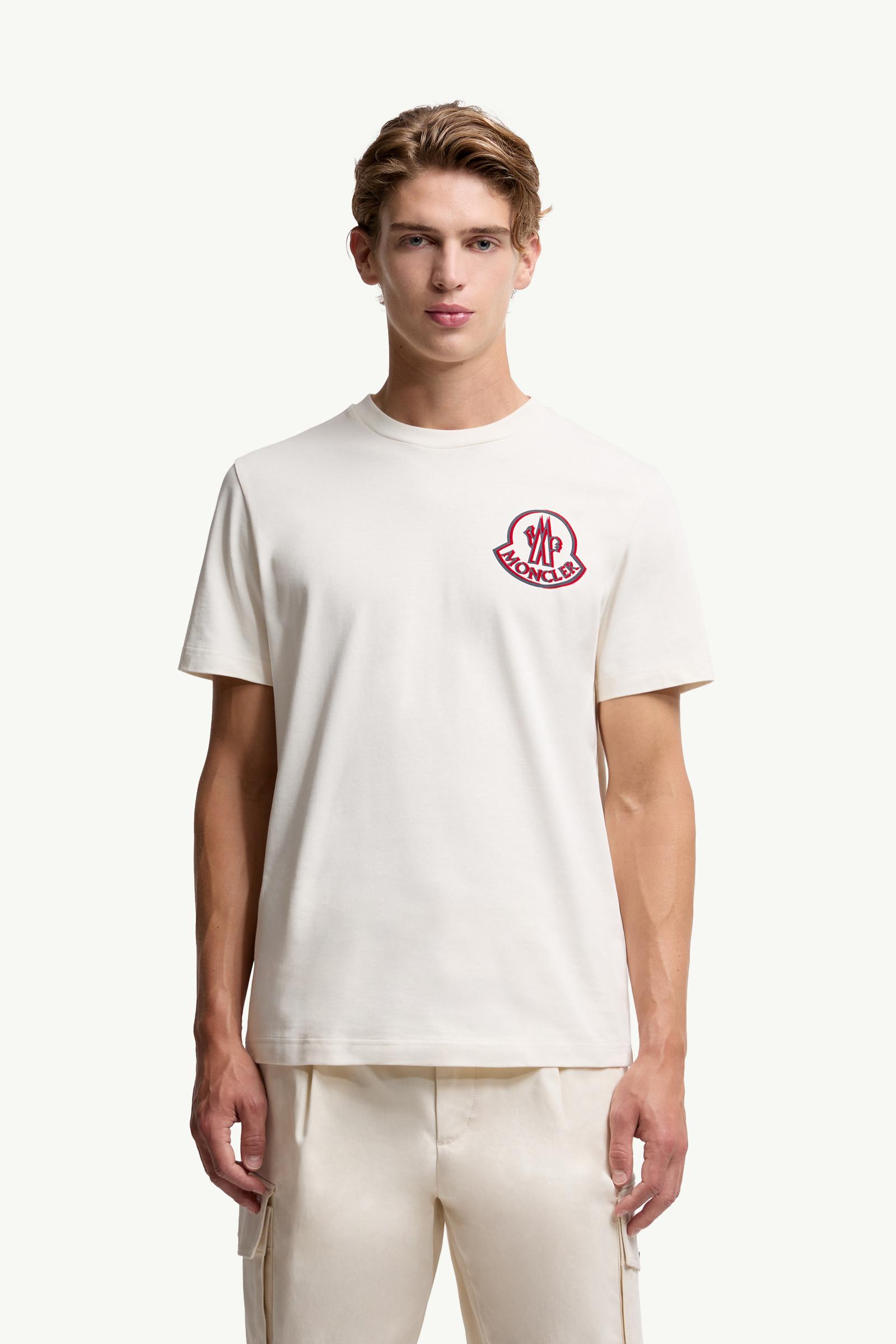 Moncler Logo Cotton T-Shirt White White