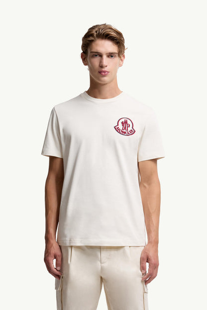 Moncler Logo Cotton T-Shirt White White