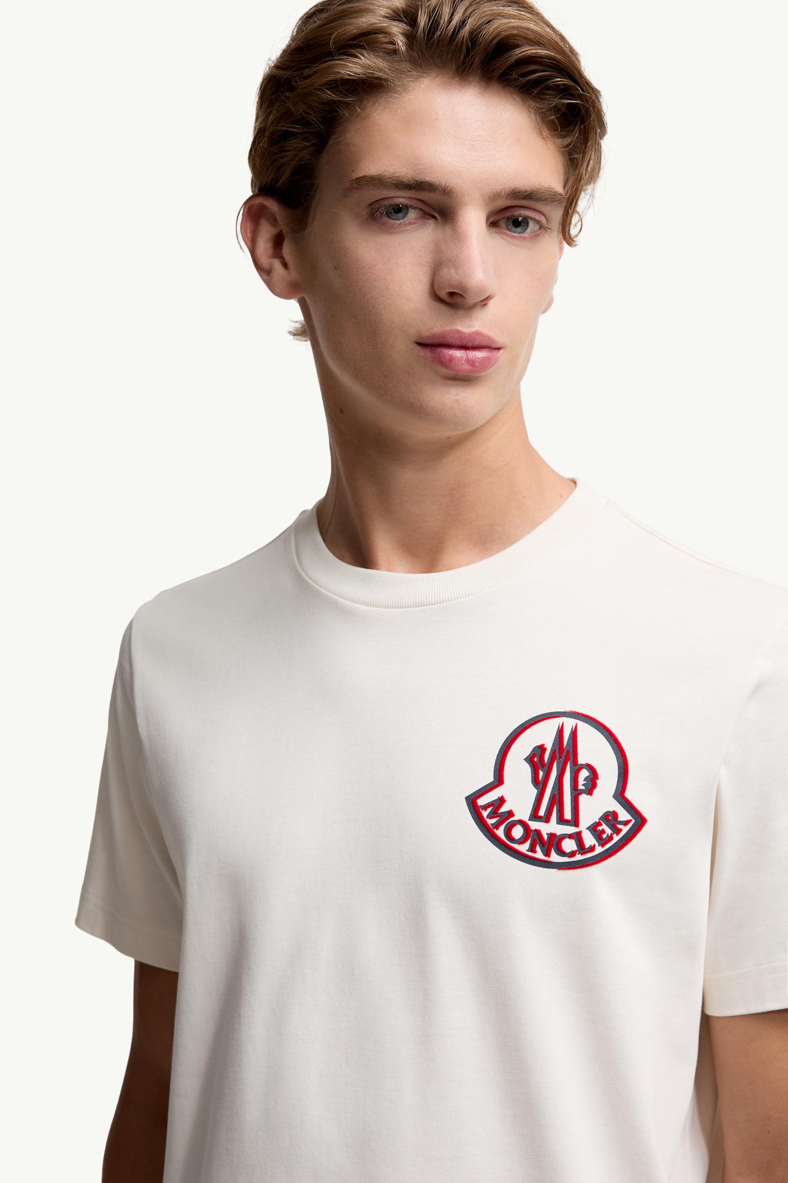Moncler Logo Cotton T-Shirt White White