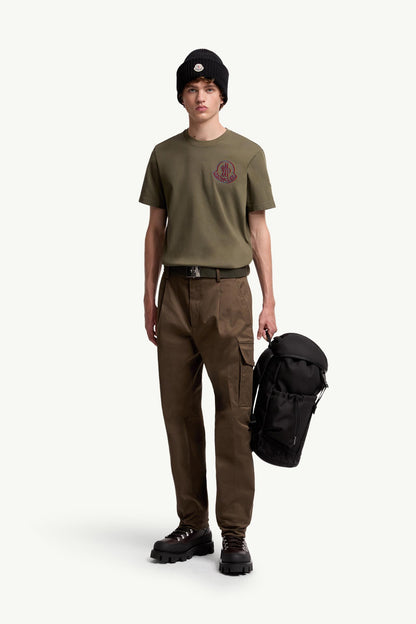 Moncler Logo Cotton T-Shirt Olive Green Olive Green