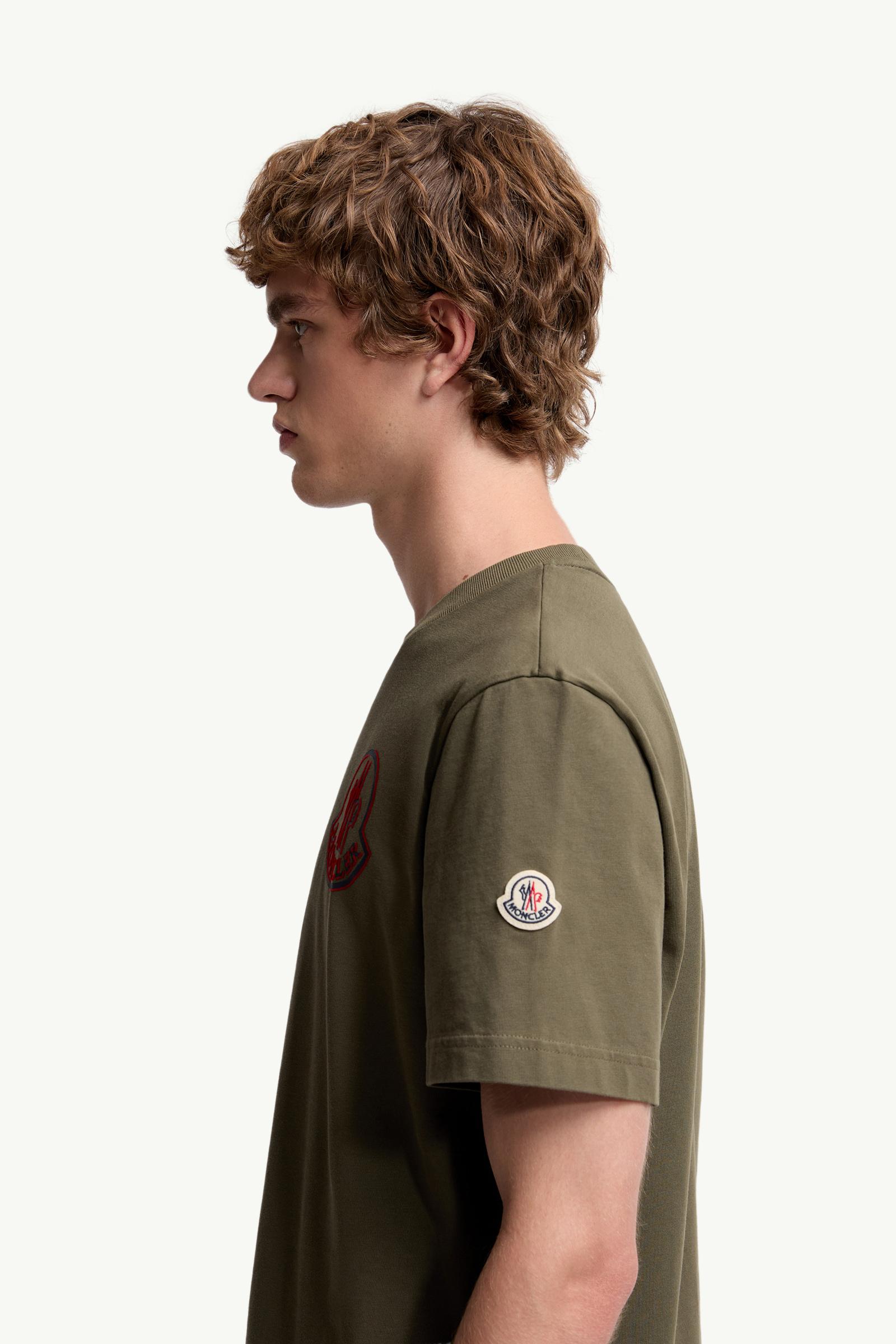 Moncler Logo Cotton T-Shirt Olive Green Olive Green