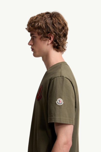 Moncler Logo Cotton T-Shirt Olive Green Olive Green