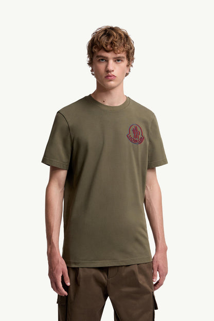Moncler Logo Cotton T-Shirt Olive Green Olive Green