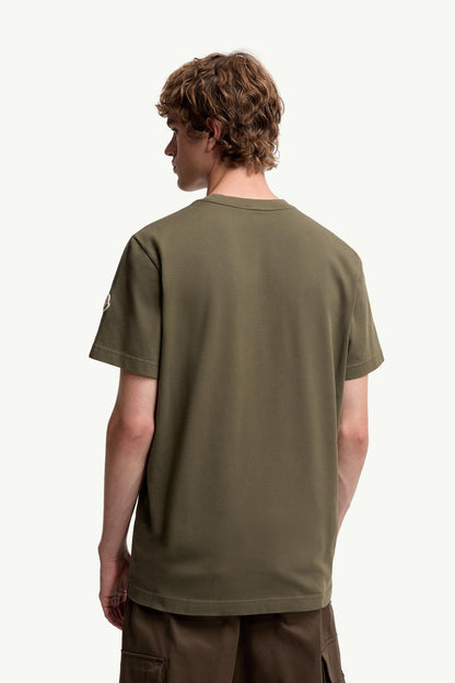 Moncler Logo Cotton T-Shirt Olive Green Olive Green