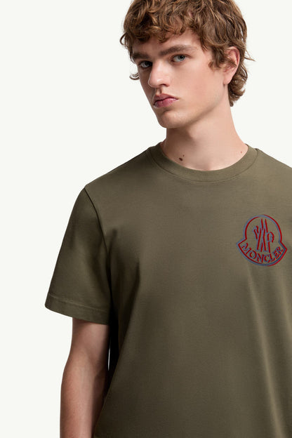 Moncler Logo Cotton T-Shirt Olive Green Olive Green