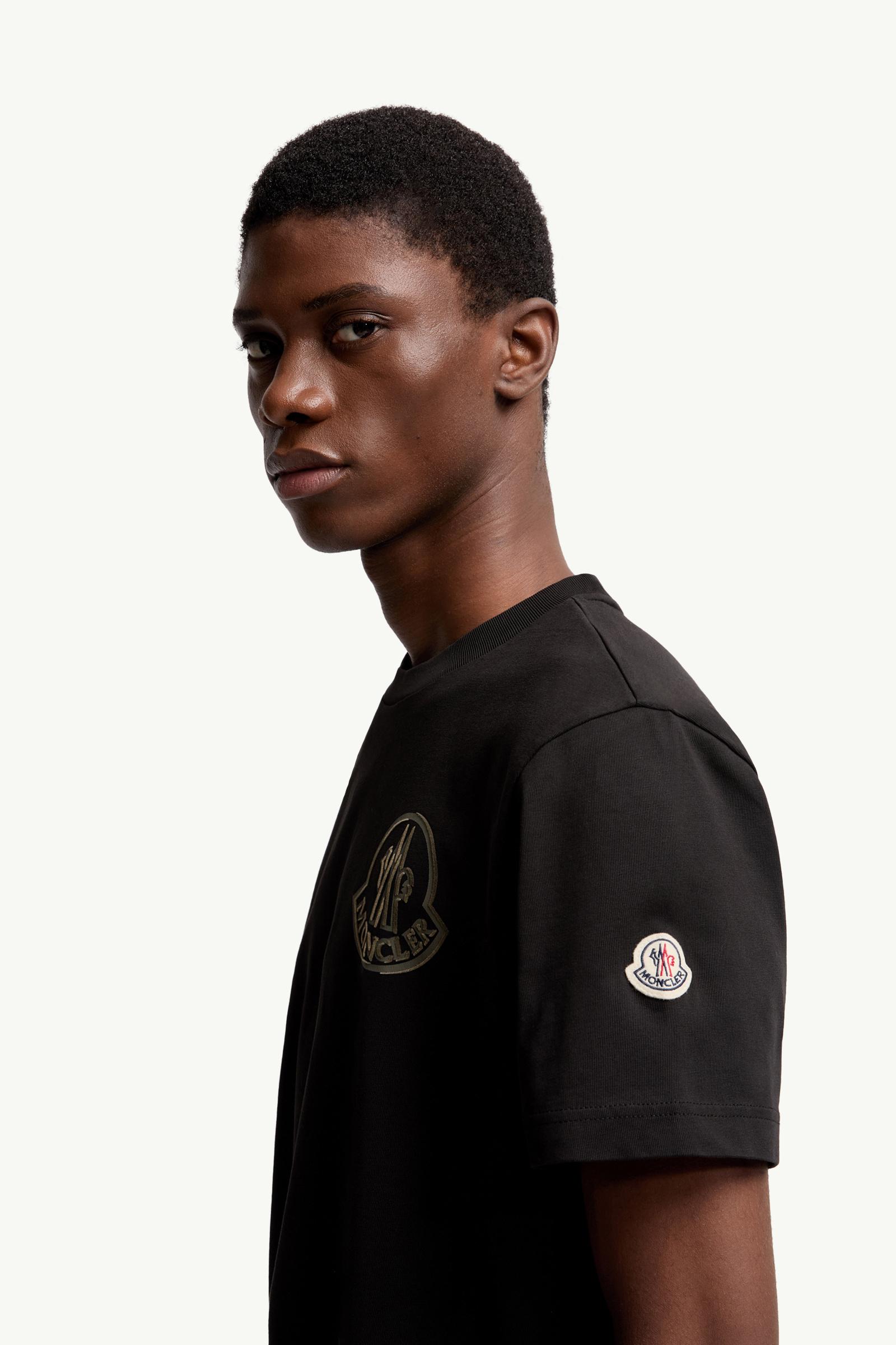 Moncler Logo Cotton T-Shirt Black Black