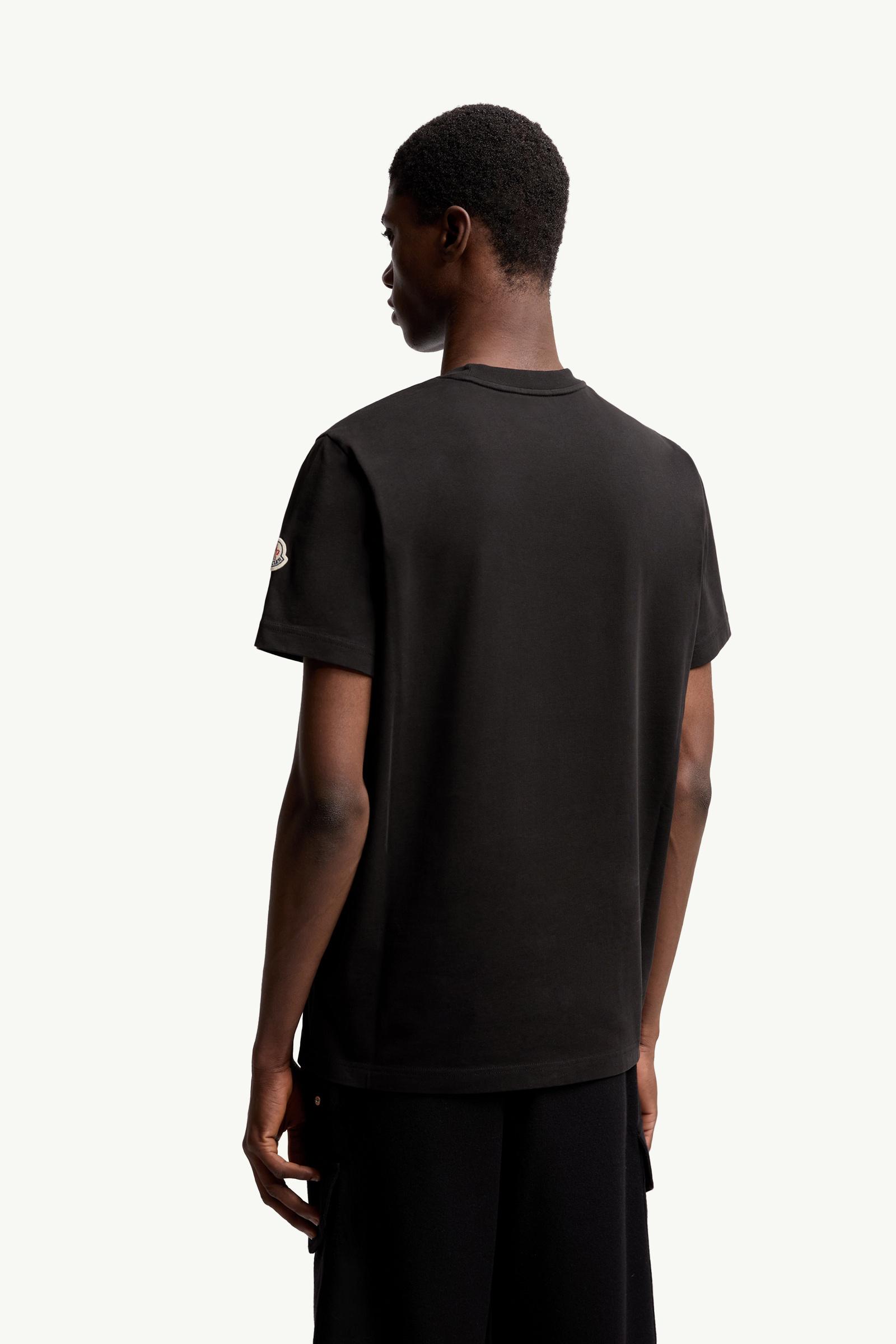 Moncler Logo Cotton T-Shirt Black Black
