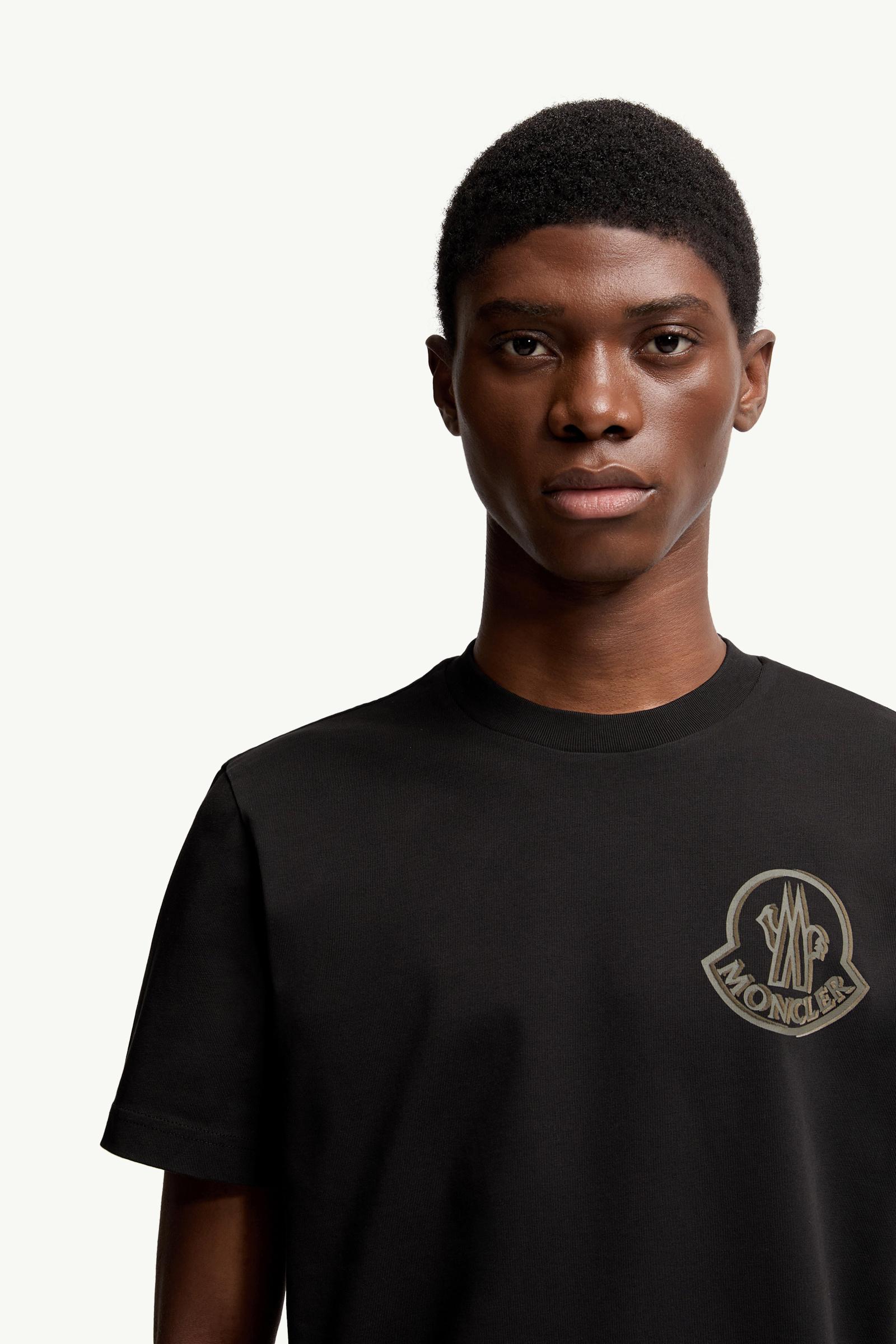 Moncler Logo Cotton T-Shirt Black Black