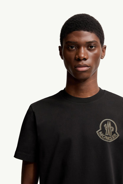 Moncler Logo Cotton T-Shirt Black Black