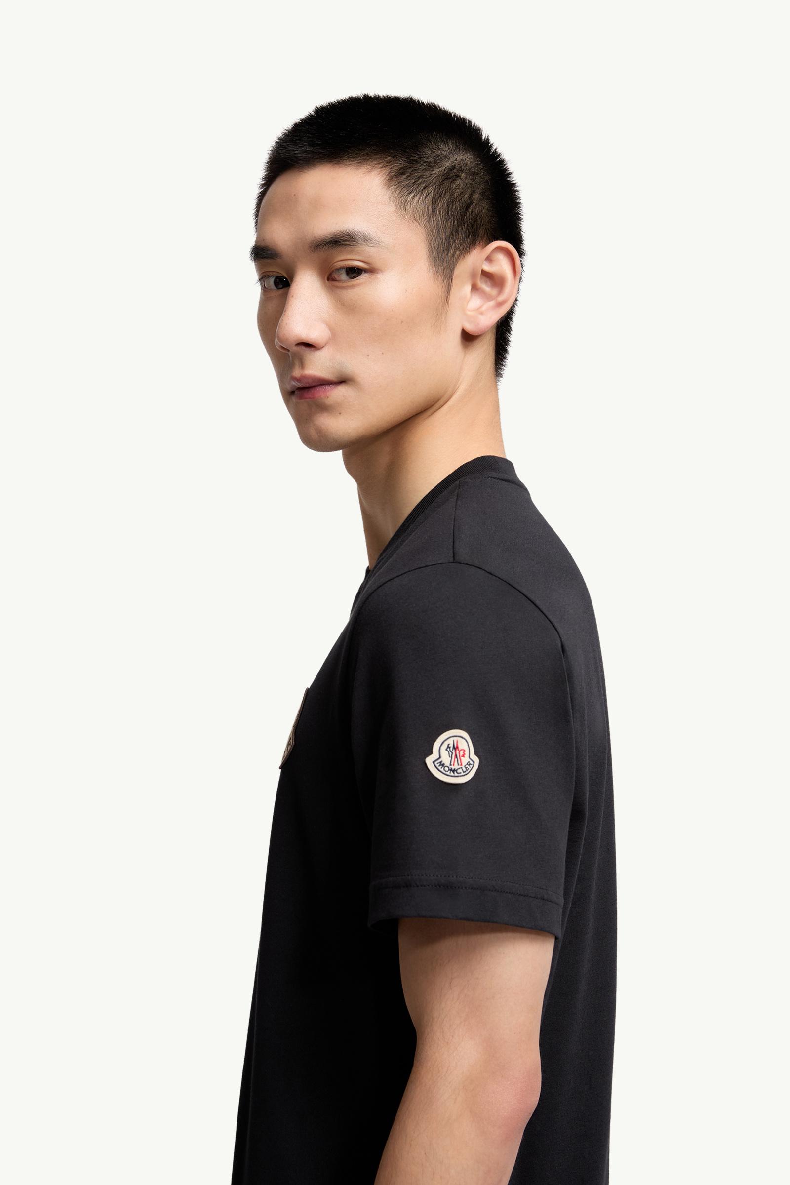 Moncler Mon Duck Logo Cotton T-Shirt Black Black