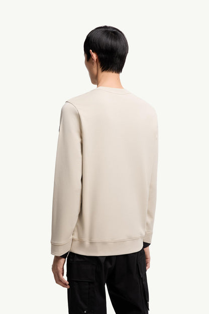 Moncler Logo Patch Cotton Sweatshirt Light Beige Light Beige
