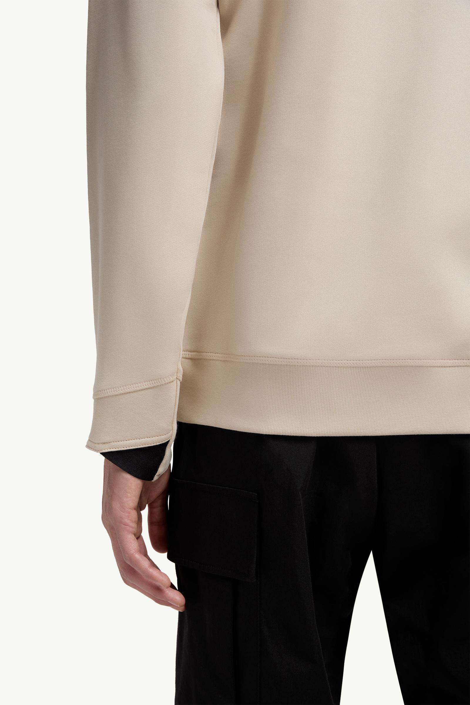 Moncler Logo Patch Cotton Sweatshirt Light Beige Light Beige