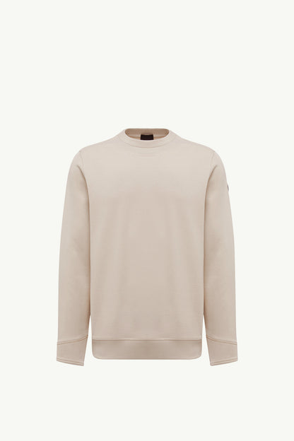 Moncler Logo Patch Cotton Sweatshirt Light Beige Light Beige