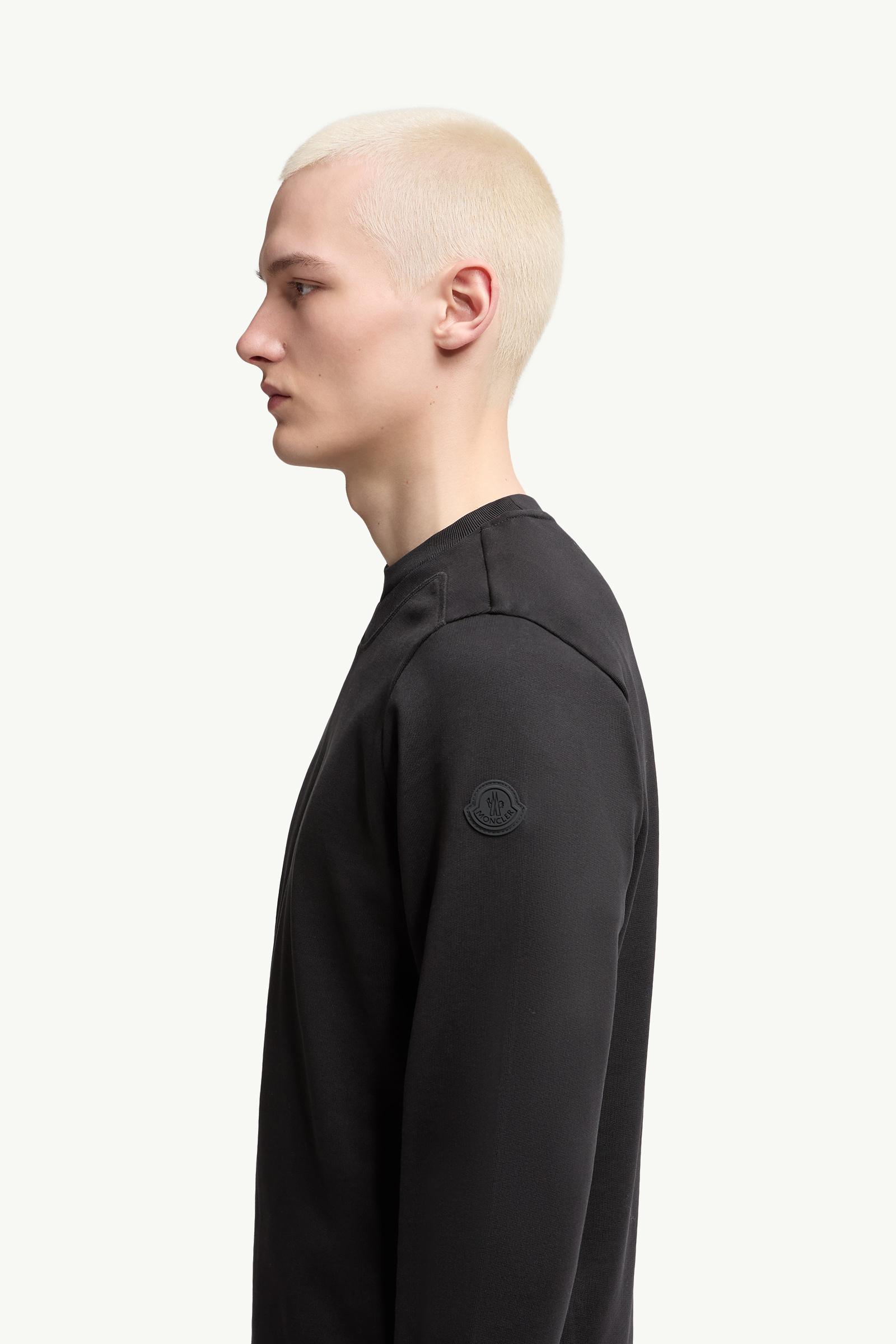 Moncler Logo Patch Cotton Sweatshirt Black Black