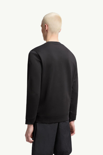 Moncler Logo Patch Cotton Sweatshirt Black Black