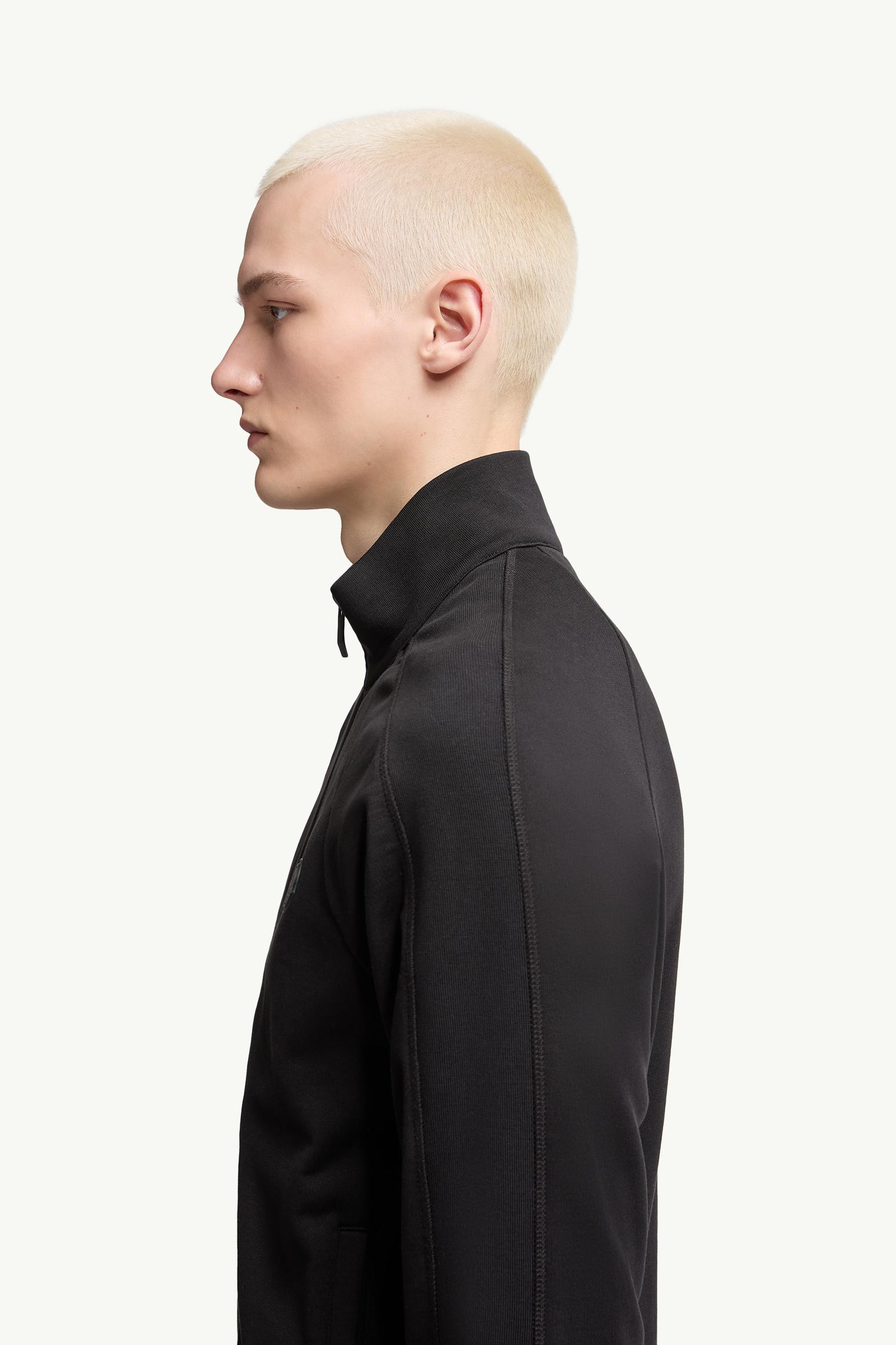 Moncler Cotton Zip-Up Sweatshirt Black Black