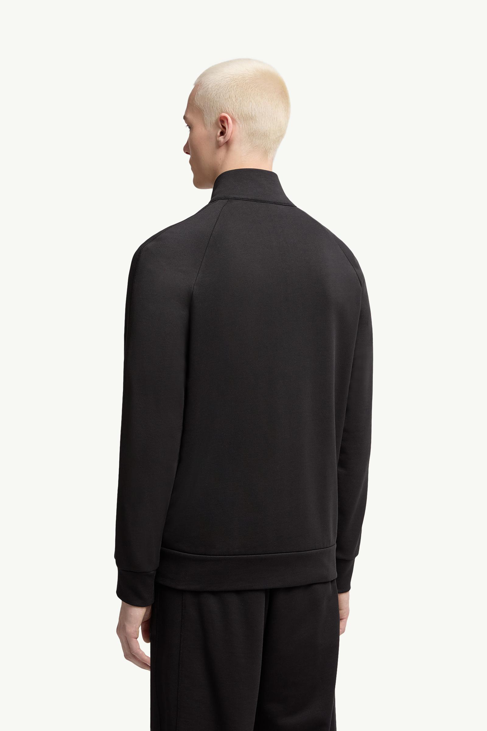 Moncler Cotton Zip-Up Sweatshirt Black Black