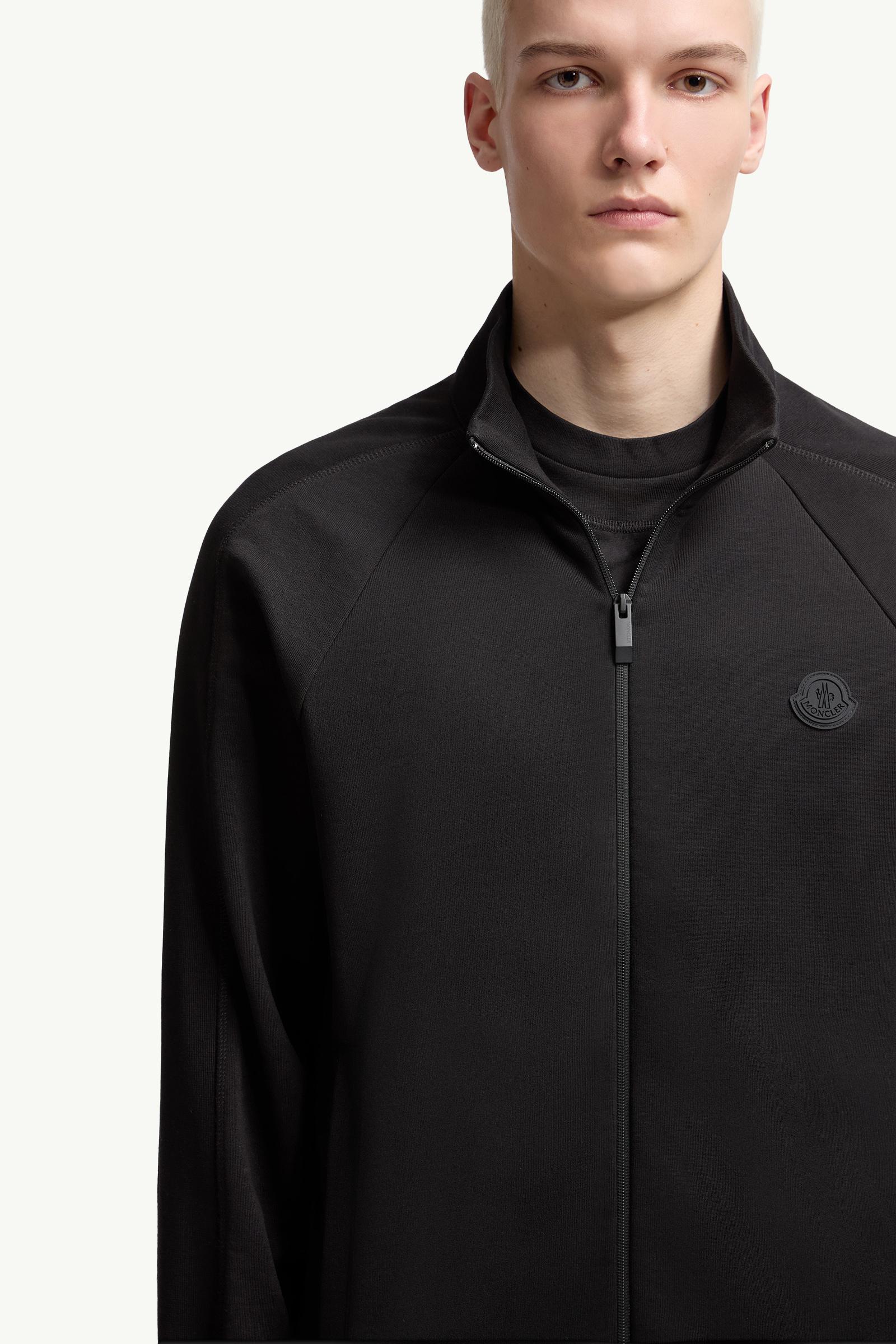 Moncler Cotton Zip-Up Sweatshirt Black Black