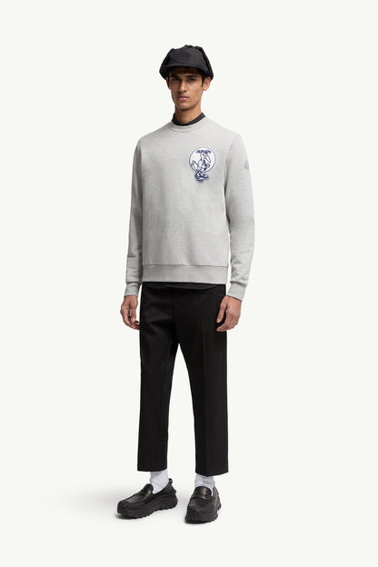 Moncler Mascot Patch Cotton Sweatshirt Grey Grey