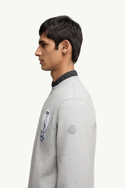 Moncler Mascot Patch Cotton Sweatshirt Grey Grey