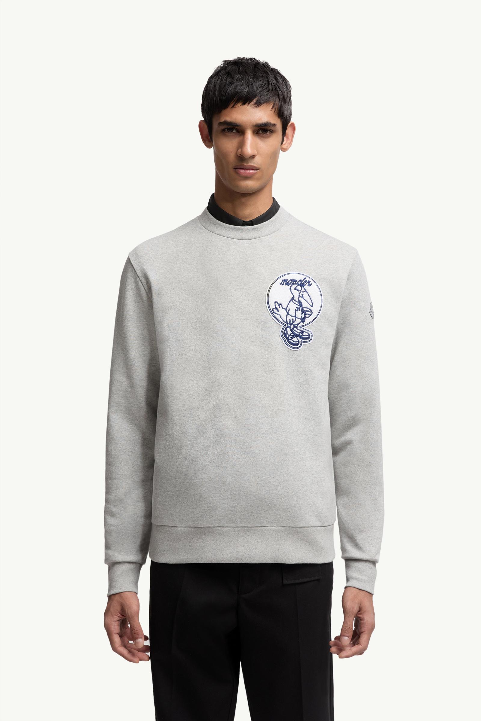 Moncler Mascot Patch Cotton Sweatshirt Grey Grey