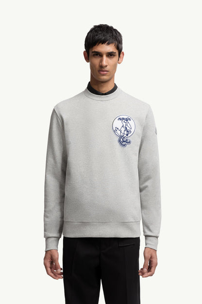 Moncler Mascot Patch Cotton Sweatshirt Grey Grey