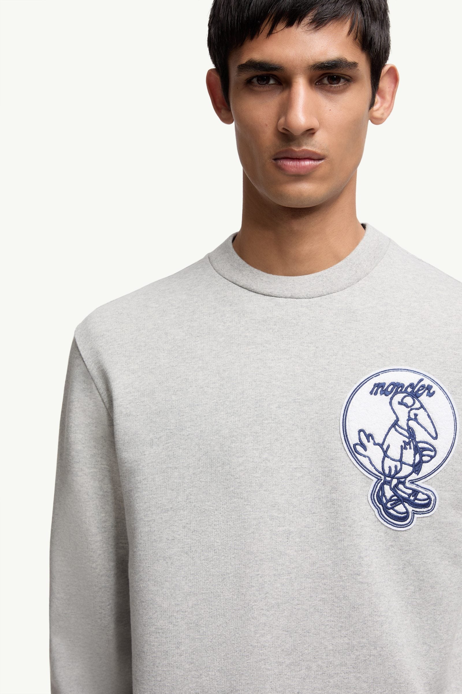 Moncler Mascot Patch Cotton Sweatshirt Grey Grey