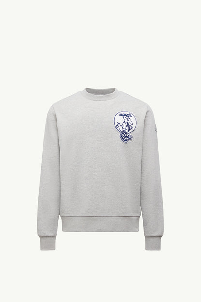 Moncler Mascot Patch Cotton Sweatshirt Grey Grey