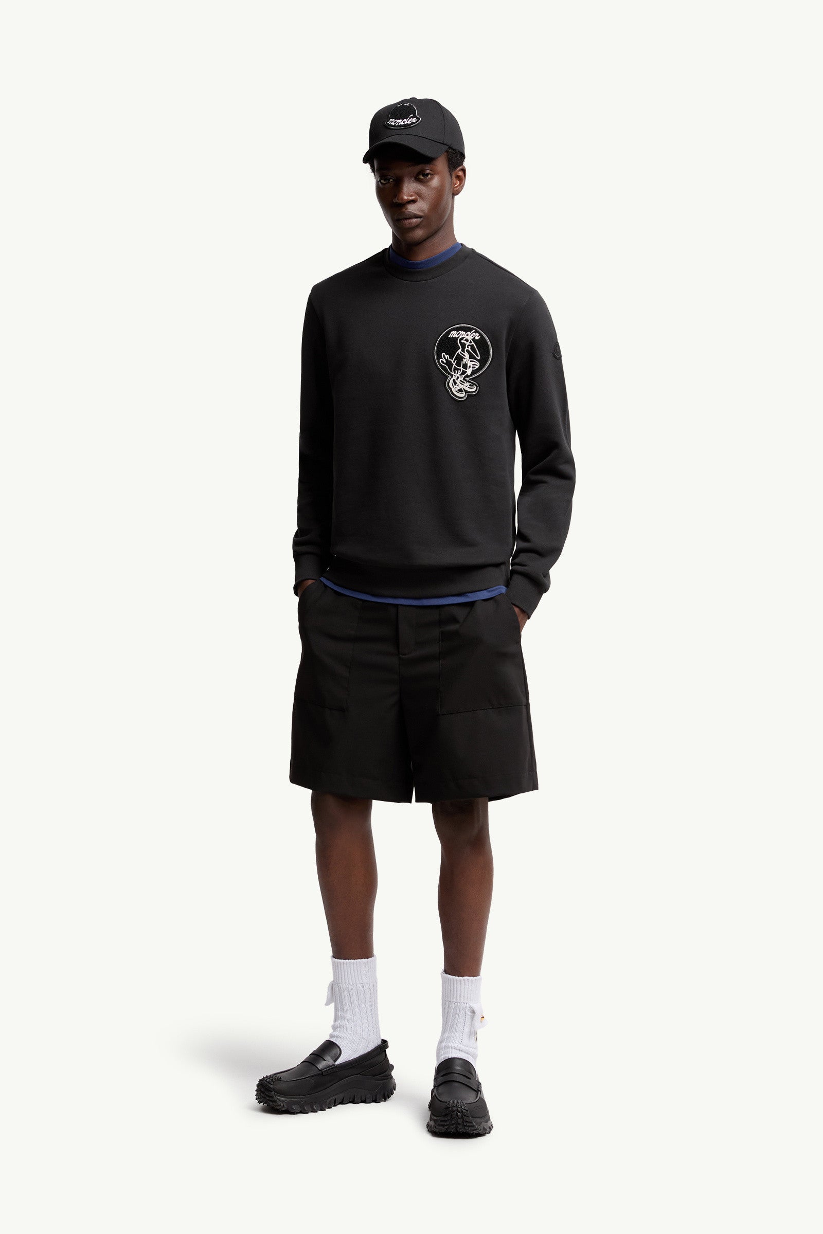 Moncler Mascot Patch Cotton Sweatshirt Black Black