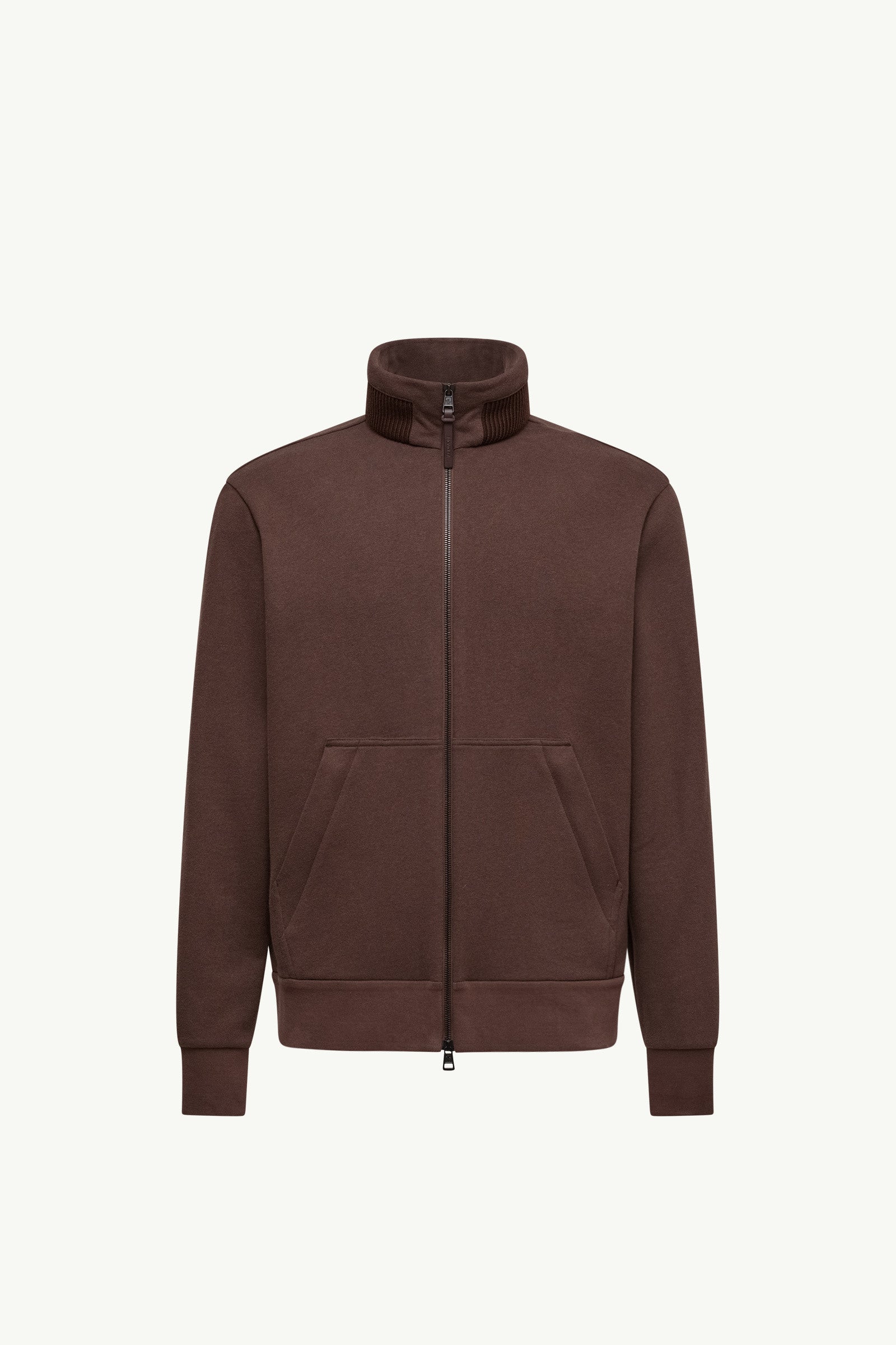 Moncler Cotton & Cashmere Zip-Up Sweatshirt Taupe Taupe