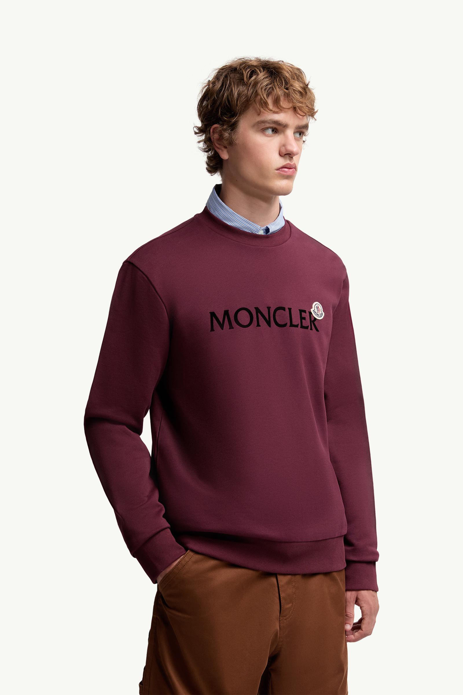 Moncler Logo Cotton Sweatshirt Burgundy Burgundy