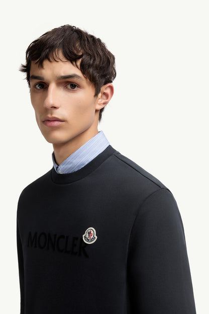 Moncler Logo Cotton Sweatshirt Night Blue Night Blue