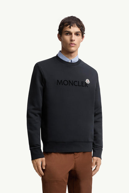 Moncler Logo Cotton Sweatshirt Night Blue Night Blue