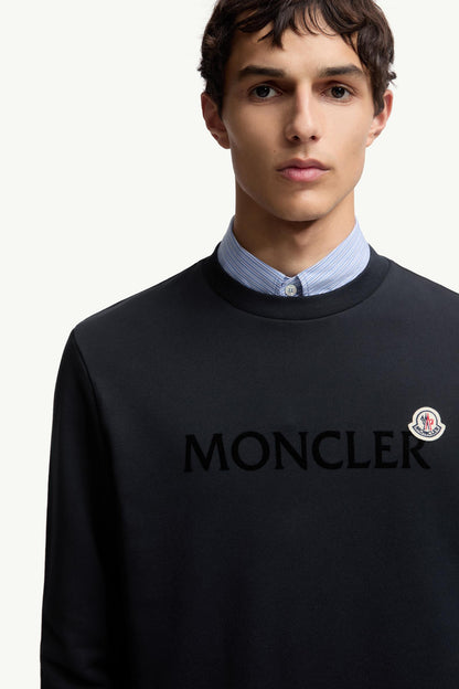 Moncler Logo Cotton Sweatshirt Night Blue Night Blue