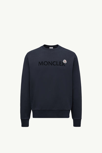 Moncler Logo Cotton Sweatshirt Night Blue Night Blue