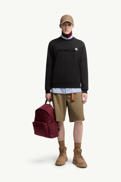 Moncler Logo Cotton Sweatshirt Black Black