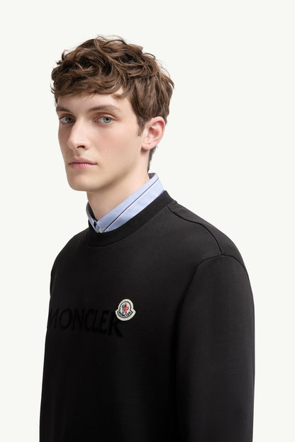 Moncler Logo Cotton Sweatshirt Black Black