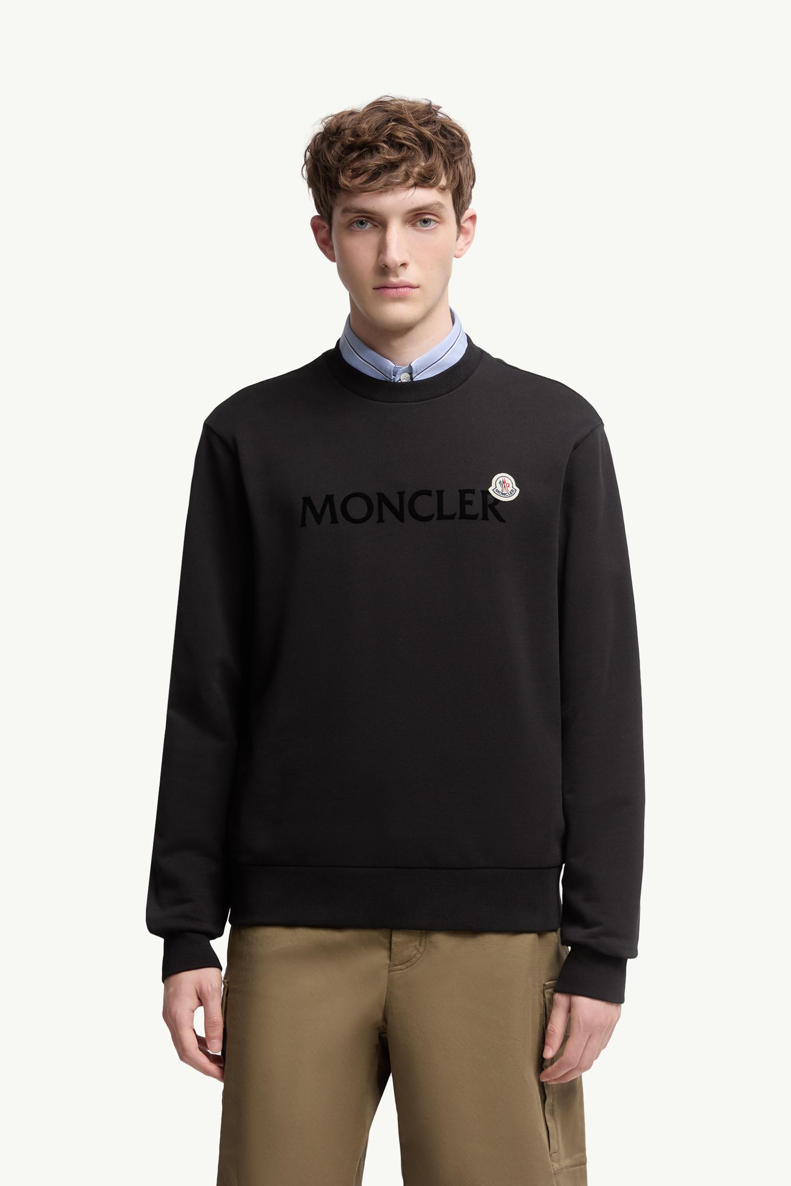 Moncler Logo Cotton Sweatshirt Black Black