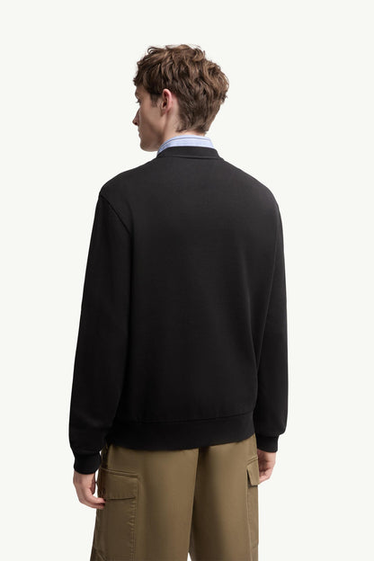 Moncler Logo Cotton Sweatshirt Black Black