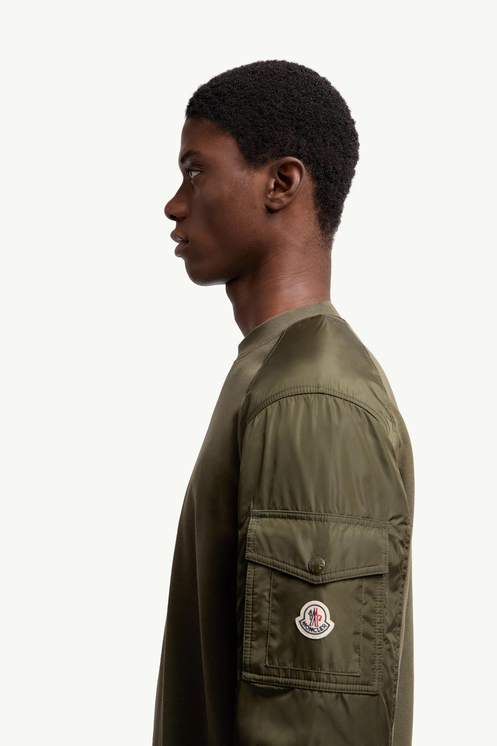 Moncler Cotton Blend Sweatshirt Olive Green Olive Green