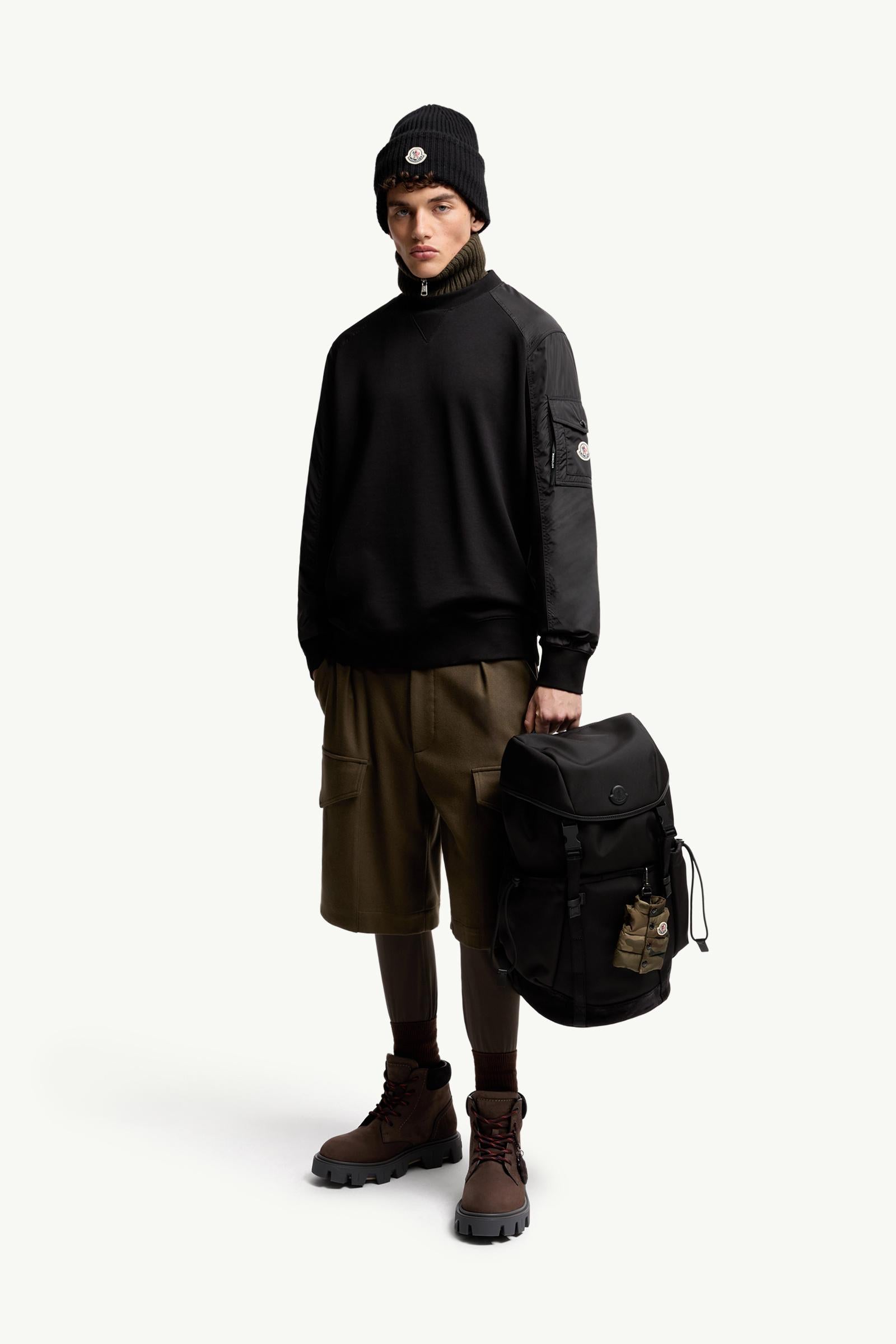 Moncler Cotton Blend Sweatshirt Black Black