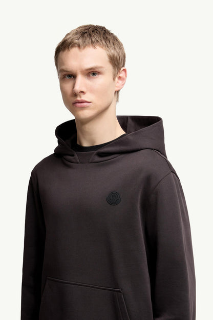 Moncler Tonal Back Logo Cotton Hoodie Dark Brown Dark Brown