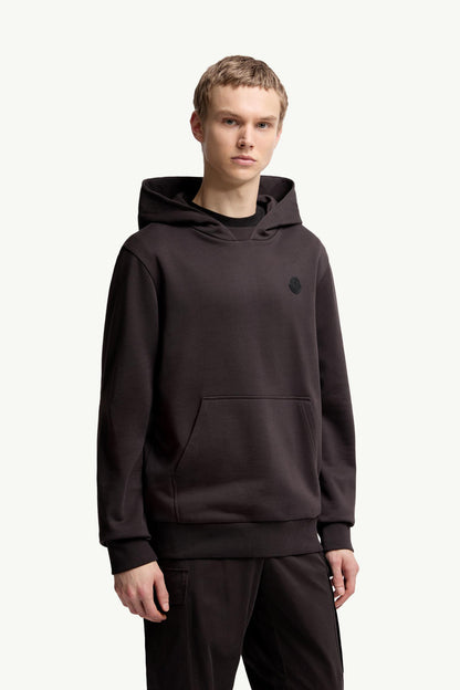 Moncler Tonal Back Logo Cotton Hoodie Dark Brown Dark Brown